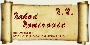 Nahod Momirović vizit kartica